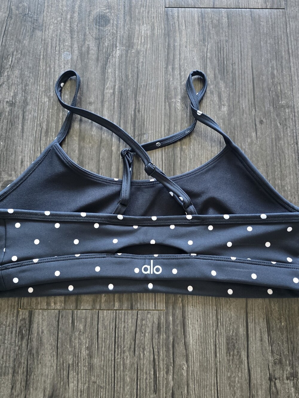 Alo Yoga Polka Dot Sports Bra Black/White Women's M Wireless - Picture 5 of 7